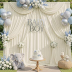 30x10ft Ivory Backdrop Curtains for Parties, 6 Panels 5x10ft Wrinkle-Free Polyester Background Curtains for, alternate view 5