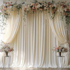 30x10FT Ivory Backdrop Curtains for Wedding Parties, Wrinkle Free Photo Backdrop Curtains for Wedding Birthday