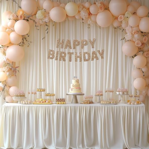 30x10FT Ivory Backdrop Curtains for Wedding Parties, Wrinkle Free Photo Backdrop Curtains for Wedding Birthday, alternate