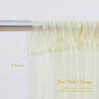 30x10ft Ivory Tulle Backdrop Curtain with Lights String for Parites, Sheer Backdrop Curtains for Wedding Baby, alternate view