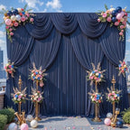 30x10ft Navy Blue Backdrop Curtain for Parties Wrinkle Free Fabric Backdrop Curtain Birthday Party Photo, alternate view 2