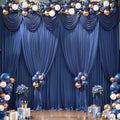 30x10ft Navy Blue Backdrop Curtain Panels for Parties - Wrinkle Free Polyester Photo Curtain Backdrop Wedding