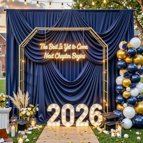 30x10ft Navy Blue Backdrop Curtain Wrinkle Free Photo Backdrop Drapes for Wedding Party Birthday Baby Shower, alternate view
