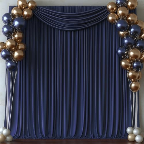 30x10FT Navy Blue Backdrop Curtains for Wedding Parties, Wrinkle Free Photo Backdrop Curtains for Wedding