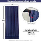 30x10FT Navy Blue Backdrop Curtains for Wedding Parties, Wrinkle Free Photo Backdrop Curtains for Wedding, alternate view 3