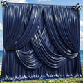 30x10ft Navy Blue Glitter Backdrop Curtain for Parties, Wrinkle Free Satin Photo Backdrop Drapes 6 Panels 5x10FT