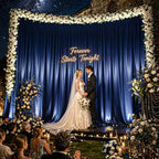 30x10ft Navy Blue Glitter Backdrop Curtain for Parties, Wrinkle Free Satin Photo Backdrop Drapes 6 Panels 5x10FT, alternate