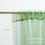 30x10ft Olive Green Tulle Backdrop Curtain with Lights String for Parites, Sheer Backdrop Curtains for Wedding, alternate