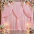 30x10ft Pink Backdrop Curtain Panels for Parties - Wrinkle Free Polyester Photo Curtain Backdrop Wedding Back