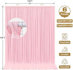 30x10ft Pink Backdrop Curtain Panels for Parties - Wrinkle Free Polyester Photo Curtain Backdrop Wedding Back, alternate view