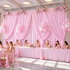 30x10ft Pink Backdrop Curtain Wrinkle Free Photo Backdrop Drapes for Wedding Party Birthday Baby Shower, alternate view 2