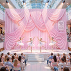 30x10ft Pink Backdrop Curtain Wrinkle Free Photo Backdrop Drapes for Wedding Party Birthday Baby Shower, alternate view 3
