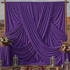 30x10ft Purple Backdrop Curtains for Parties, 6 Panels 5x10ft Wrinkle-Free Polyester Background Curtains for