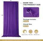 30x10ft Purple Backdrop Curtains for Parties, 6 Panels 5x10ft Wrinkle-Free Polyester Background Curtains for, alternate view