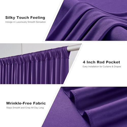 30x10ft Purple Backdrop Curtains for Parties, 6 Panels 5x10ft Wrinkle-Free Polyester Background Curtains for, alternate view