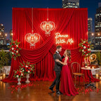 30x10ft Red Backdrop Curtain Wrinkle Free Photo Backdrop Drapes for Wedding Party Birthday Baby Shower, alternate view 4
