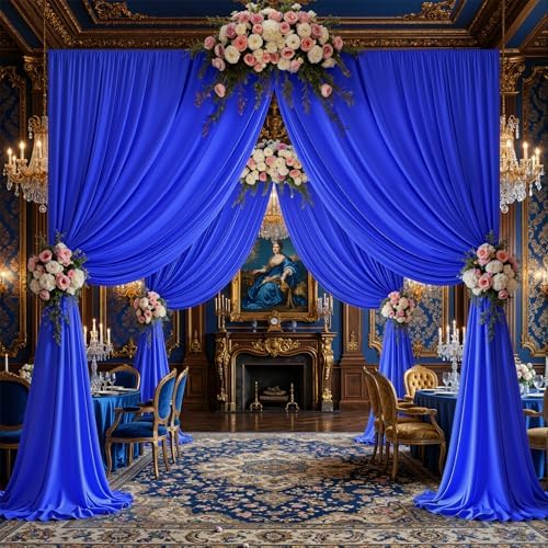 30x10ft Royal Blue Backdrop Curtain Panels for Parties - Wrinkle Free Polyester Photo Curtain Backdrop Wedding, alternate