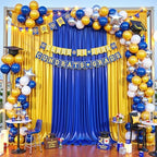 30x10ft Royal Blue Glitter Backdrop Curtain for Parties, Wrinkle Free Satin Photo Backdrop Drapes 6 Panels, alternate view 7