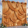 30x10ft Rust Orange Glitter Backdrop Curtain for Parties, Wrinkle Free Satin Photo Backdrop Drapes 6 Panels