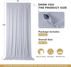 30x10ft Silver Backdrop Curtains for Parties, 6 Panels 5x10ft Wrinkle-Free Polyester Background Curtains for, alternate view