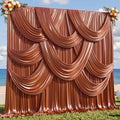 30x10ft Terracotta Glitter Backdrop Curtain for Parties, Wrinkle Free Satin Photo Backdrop Drapes 6 Panels