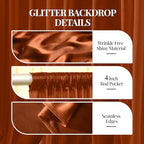 30x10ft Terracotta Glitter Backdrop Curtain for Parties, Wrinkle Free Satin Photo Backdrop Drapes 6 Panels, alternate view 5