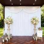 30x10ft White Backdrop Curtain Panels for Parties - Wrinkle Free Polyester Photo Curtain Backdrop Wedding Back, alternate