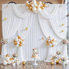 30x10ft White Backdrop Curtain Panels for Parties - Wrinkle Free Polyester Photo Curtain Backdrop Wedding Back, alternate
