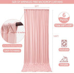 30x10ft Wrinkle Free Blush Pink Backdrop Curtain for Parties Soft Fabric Drapes Wedding Pink Curtain Backdrop, alternate view