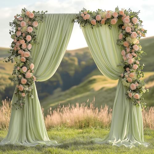 30x10ft Wrinkle Free Sage Green Backdrop Curtain for Parties Soft Fabric Drapes Wedding Curtain Backdrop for