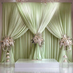 30x10ft Wrinkle Free Sage Green Backdrop Curtain for Parties Soft Fabric Drapes Wedding Curtain Backdrop for, alternate view