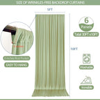 30x10ft Wrinkle Free Sage Green Backdrop Curtain for Parties Soft Fabric Drapes Wedding Curtain Backdrop for, alternate view