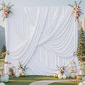 30x12 ft White Backdrop Curtains for Weddings Parties, Birthdays and Photos in 30x12 ft