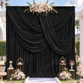 30x12ft Black Backdrop Curtain for Wedding Parties, 6 Panels (5x12 ft Each) Wrinkle-Free Dackdrop Curtains