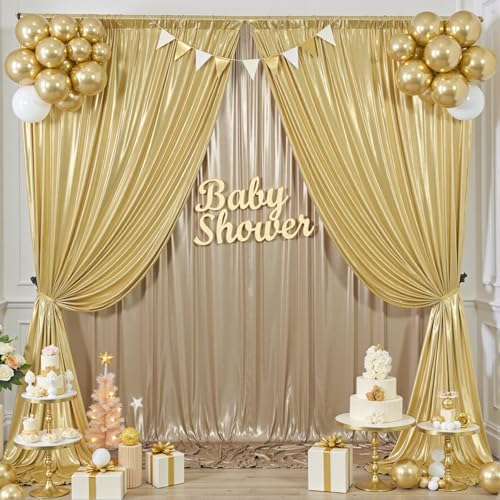 30x12FT Champagne Sequin Curtains Backdrop, Wrinkle Free Drop for Wedding in 30x12FT, alternate view 2