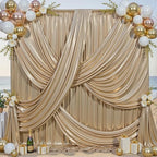 30x12FT Champagne Sequin Curtains Backdrop, Wrinkle Free Drop for Wedding in 30x12FT, alternate view 6