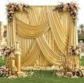 30x12FT Gold Sequin Curtains Backdrop, Wrinkle Free Back Drop for Wedding in 30x12FT