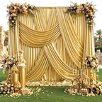 30x12FT Gold Sequin Curtains Backdrop, Wrinkle Free Back Drop for Wedding in 30x12FT