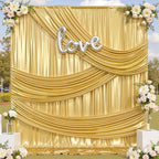 30x12FT Gold Sequin Curtains Backdrop, Wrinkle Free Back Drop for Wedding in 30x12FT, alternate view 2