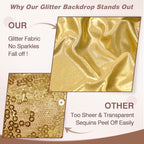 30x12FT Gold Sequin Curtains Backdrop, Wrinkle Free Back Drop for Wedding in 30x12FT, alternate view 4