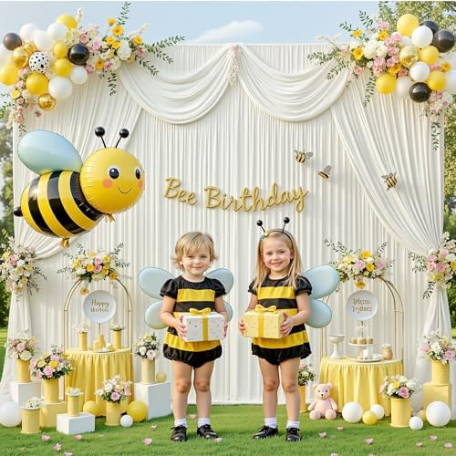 30x12ft Ivory Backdrop Curtains for Parties Wrinkle Free Fabric Backdrop Curtain Wedding Photo Drapes Backdrop