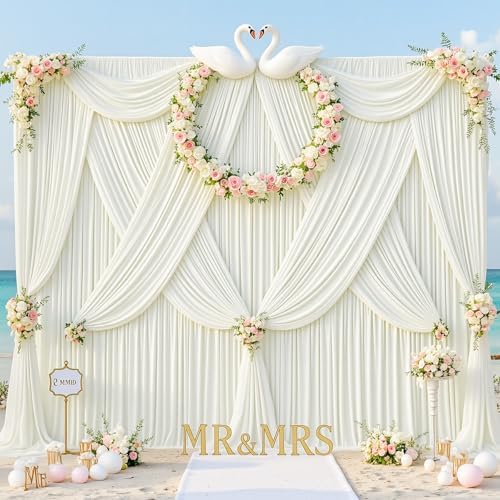 30x12ft Ivory Backdrop Curtains for Parties Wrinkle Free Fabric Backdrop Curtain Wedding Photo Drapes Backdrop, alternate