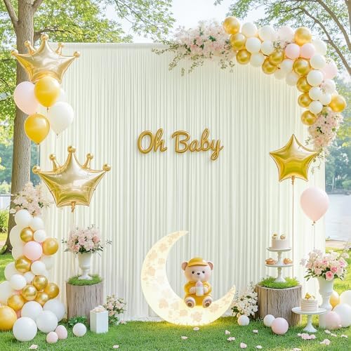 30x12ft Ivory Backdrop Curtains for Parties Wrinkle Free Fabric Backdrop Curtain Wedding Photo Drapes Backdrop, alternate