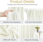 30x12ft Ivory Backdrop Curtains for Parties Wrinkle Free Fabric Backdrop Curtain Wedding Photo Drapes Backdrop, alternate