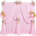 30x12ft Pink Backdrop Curtains for Baby Shower Parties Wrinkle Free Fabric Backdrop Curtain Wedding Photo Drapes