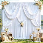 30x12ft White Backdrop Curtains for Parties Wrinkle Free Fabric Backdrop Curtain Wedding Photo Drapes Backdrop, alternate