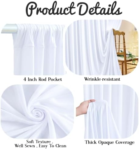 30x12ft White Backdrop Curtains for Parties Wrinkle Free Fabric Backdrop Curtain Wedding Photo Drapes Backdrop, alternate