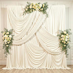 30x15ft Champagne Backdrop Curtains for Parties Wrinkle Free Fabric Backdrop Curtain Wedding Photo Drapes, alternate view 6