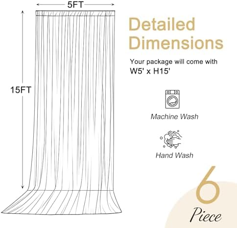 30x15ft White Backdrop Curtains for Parties Wrinkle Free Fabric Backdrop Curtain Wedding Photo Drapes Backdrop, alternate