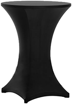 30x42 Inch Highboy Spandex Cocktail Table Covers Black, Cocktail Table Tablecloth, Fitted Stretch Cocktail